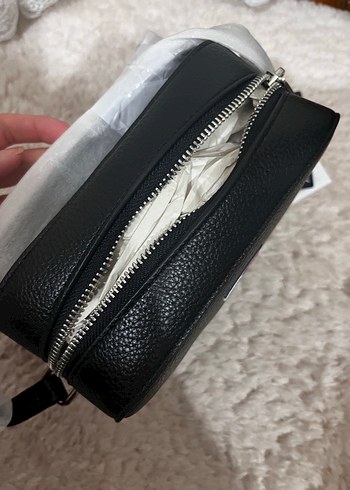 Beden siyah Renk Tommy Jeans Siyah Deri Kadın Çapraz Çanta