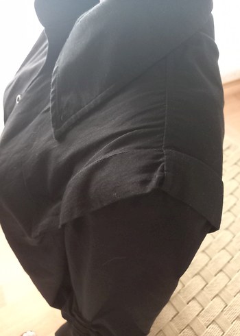 m Beden siyah Renk Düğmeli Siyah Gömlek