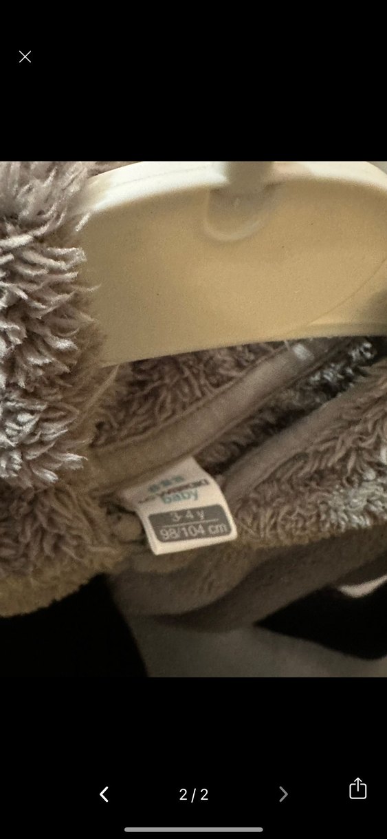 Kapüşonlu Gri Erkek Çocuk Peluş Mont - Görsel 2