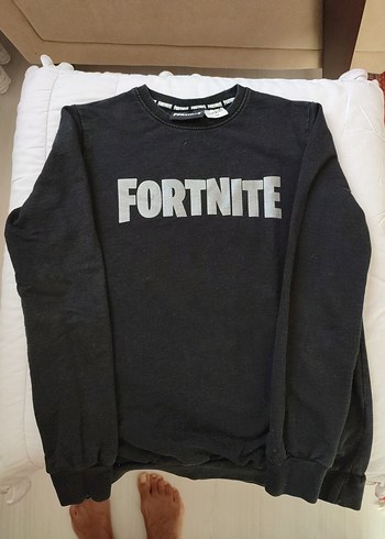 Siyah Fortnite Baskılı Erkek çocuk Sweatshirt