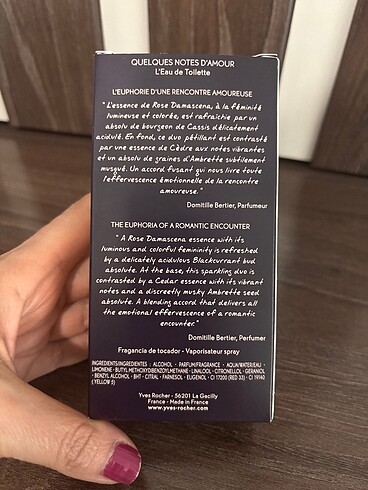 Yves Rocher Queluques Notes d?Amour L?Eau Toilette Yves Rocher