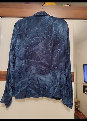 Zara Lacivert retro gömlek