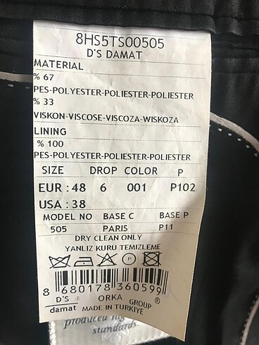 D?S Damat 48, 6 Drop Erkek Takım Elbise