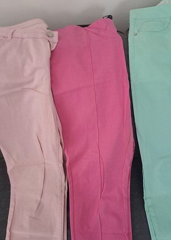42 Beden Kadın Fit Kesim Pastel Kumaş Pantolon