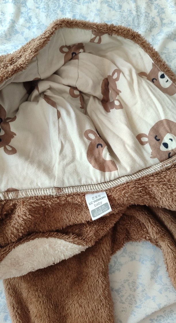 Kahverengi Bebek Tulumu Kapüşonlu - Görsel 2