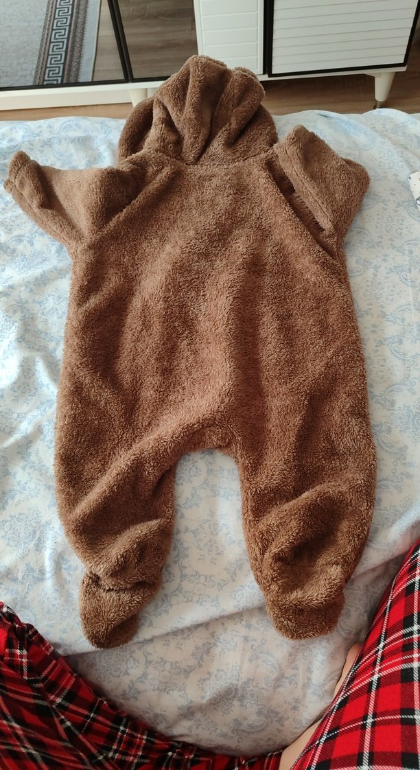 Kahverengi Bebek Tulumu Kapüşonlu - Görsel 4