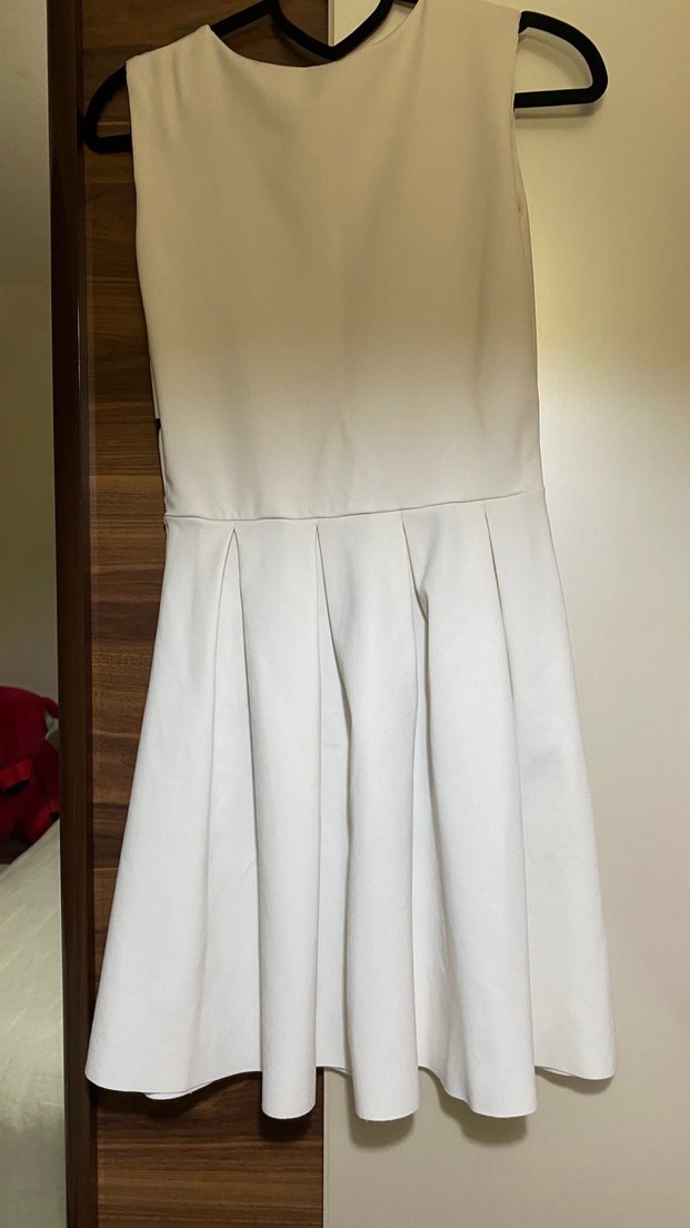 Renkli Kelebek Desenli Midi Elbise - Görsel 3