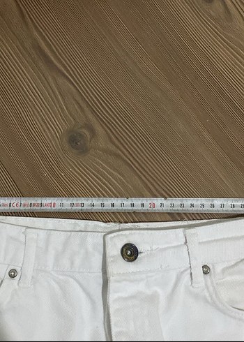 Beyaz Midi Kot Etek, Rahat Kesim - Görsel 2