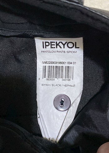 Orijinal ipekyol Kemer Detaylı Siyah Süet Kumaş Kadın Pantolon - Görsel 4