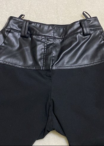 Orijinal ipekyol Kemer Detaylı Siyah Süet Kumaş Kadın Pantolon - Görsel 2