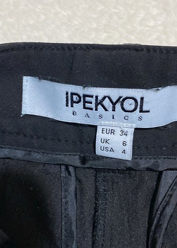 Orijinal ipekyol Kemer Detaylı Siyah Süet Kumaş Kadın Pantolon - Görsel 3