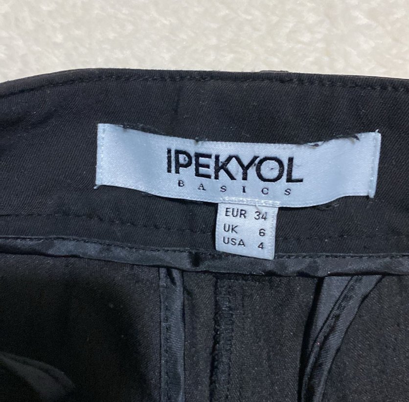 Orijinal ipekyol Kemer Detaylı Siyah Süet Kumaş Kadın Pantolon - Görsel 3