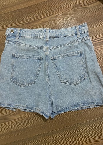 Mavi Kemerli Mini Kot Şort - Görsel 4