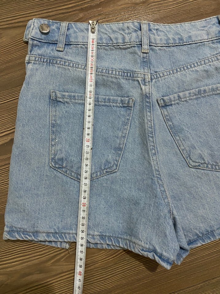 Mavi Kemerli Mini Kot Şort - Görsel 5