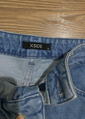 Mavi Rahat Kesim Denim Mini Etek - Görsel 2