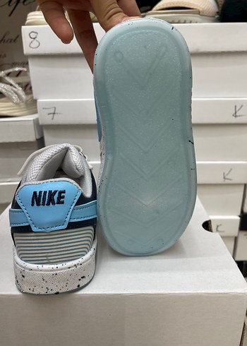 Nike Erkek Çocuk Beyaz Mavi Cırtlı Spor Ayakkabı