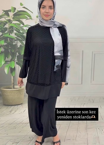 Zara Siyah fileli Tesettür Takım