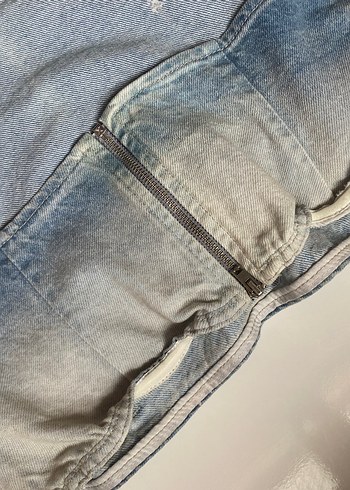 Tokalı Gri Mavi Denim Crop - Görsel 7