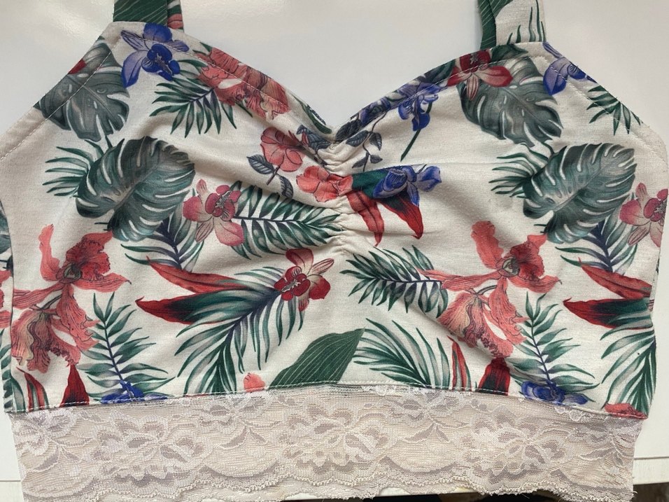 Çiçek Desenli Dantel Detaylı Mini Büstiyer - Görsel 3