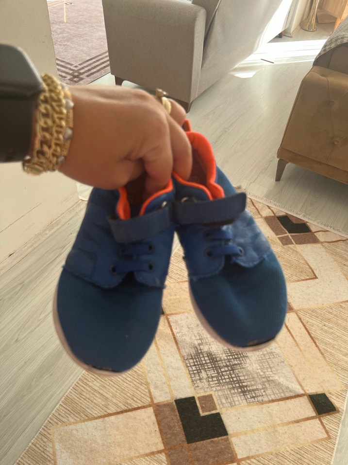 Erkek Çocuk Mavi Cırtlı spor ayakkabı - Görsel 4