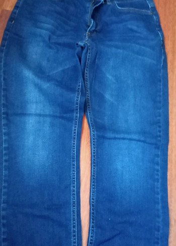 28 Beden Mavi Parlak Fit Kesim Kadın Denim Pantolon