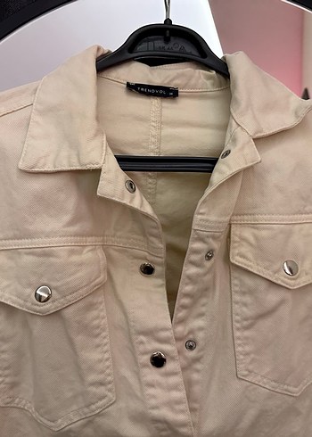 Bej Denim Ceket - Görsel 2