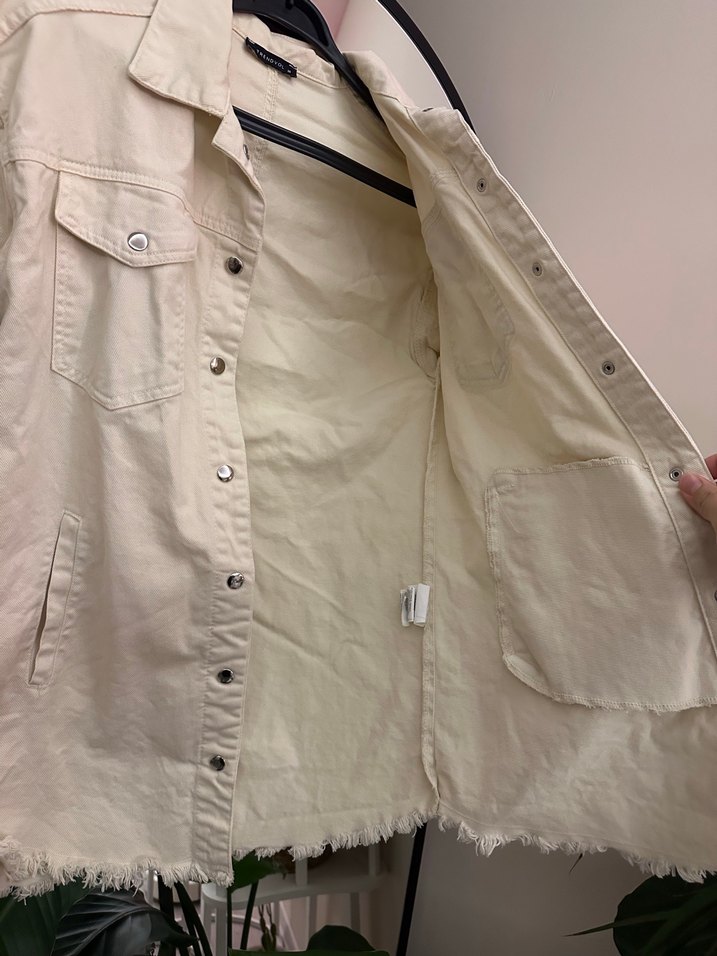 Bej Denim Ceket - Görsel 5