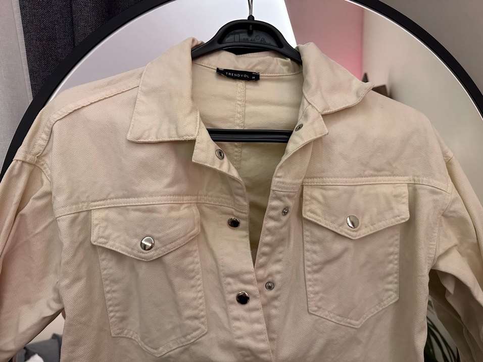 Bej Denim Ceket - Görsel 2