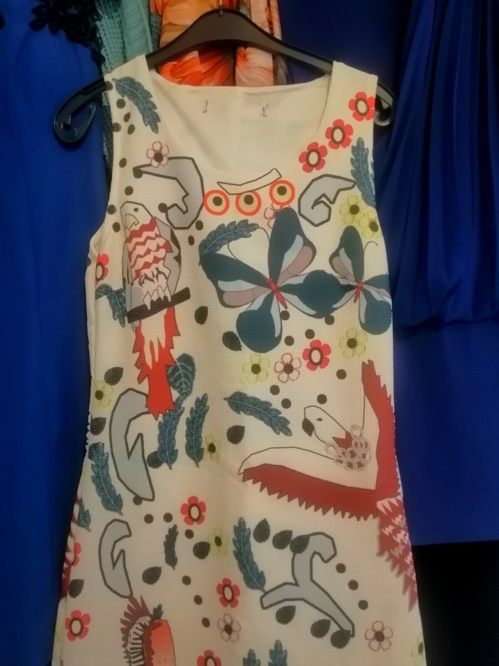 Çiçek ve Kuş Desenli Bohem Elbise - Görsel 3