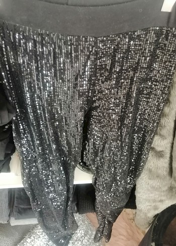 Parlak Gri Midi Kadın Pantolon - Görsel 2