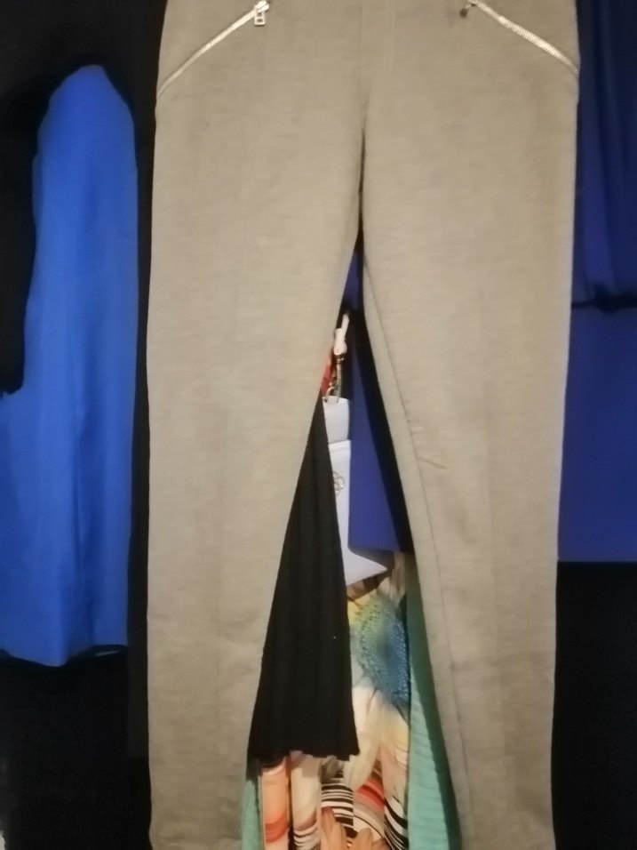 Gri Fermuarlı Kadın Kumaş Pantolon - Görsel 2