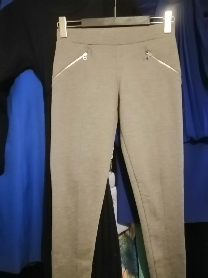 Gri Fermuarlı Kadın Kumaş Pantolon - Görsel 3