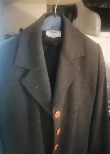 Düğmeli Siyah Uzun Kadın Blazer Ceket - Görsel 2