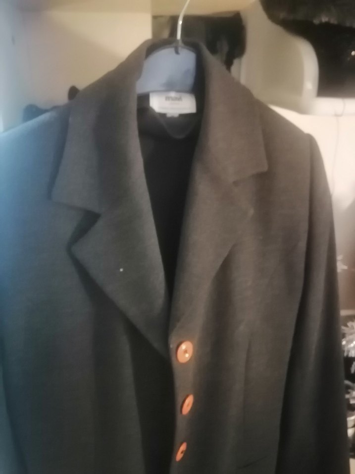 Düğmeli Siyah Uzun Kadın Blazer Ceket - Görsel 2