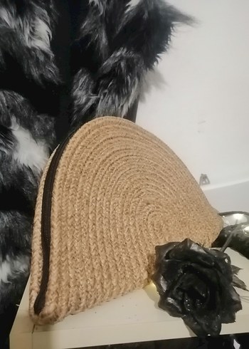 Bej Bohem Püsküllü Kadın Portföy Çanta - Görsel 2