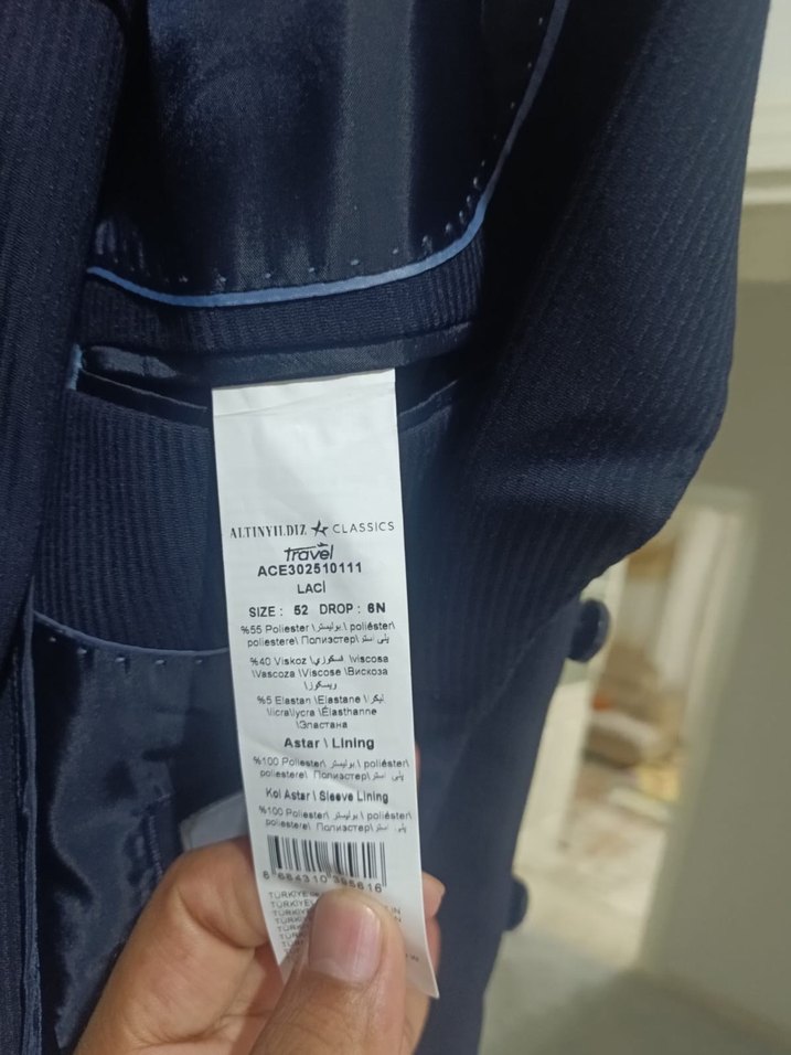 Erkek Lacivert Çift Düğmeli Takım Ceket - Görsel 4