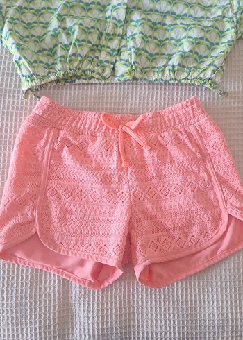 LC Waikiki Dantel Detaylı Pembe Bohem Şort