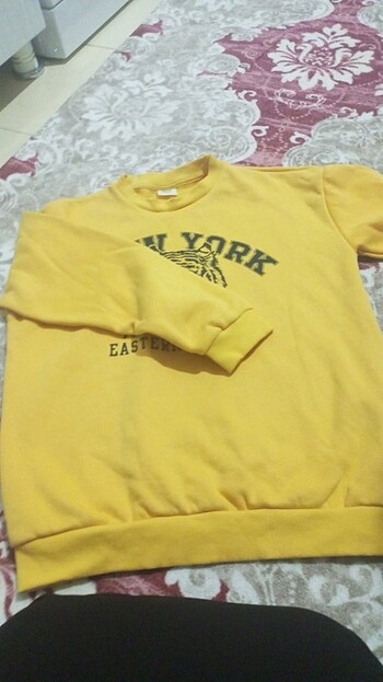 11-12 Yaş Beden sarı Renk Erkek sweatshirt 