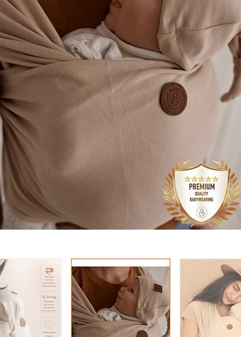 İlays mabel sling Açık Camel Renkli Bebek Kanguru - Görsel 2