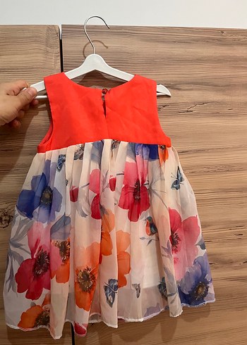 12-18 Ay Beden Kız Çocuk Renkli Pileli Elbise
