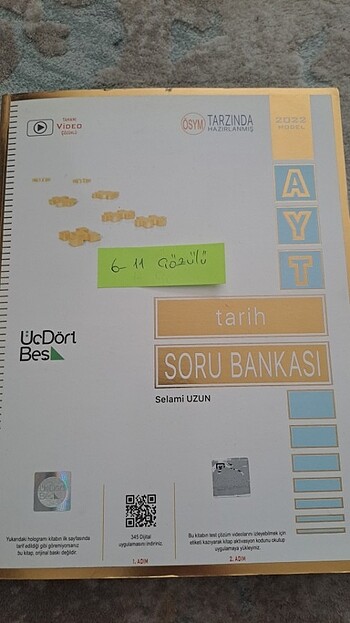 345 ayt tarih üç dört beş ayt tarih