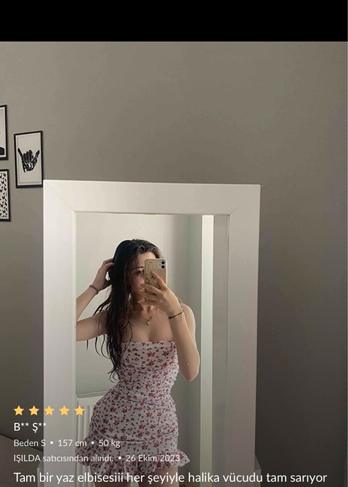 Kadın kısa mini elbise çiçek desenli - Görsel 5