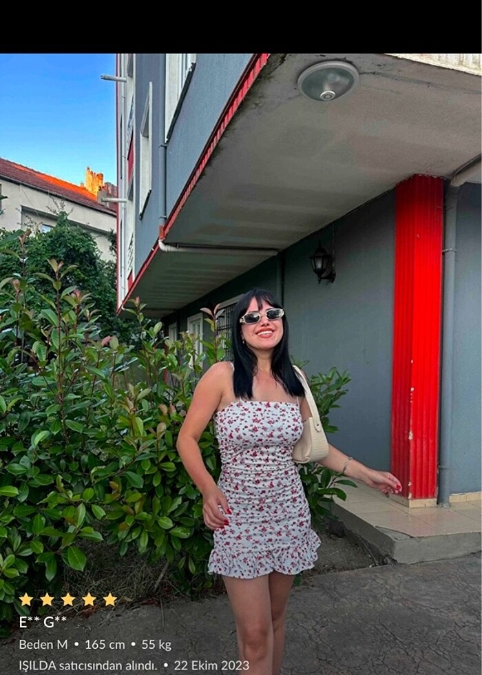 Kadın kısa mini elbise çiçek desenli - Görsel 3