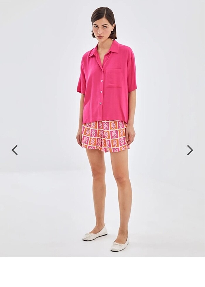 Kadın keten gömlek - Görsel 2