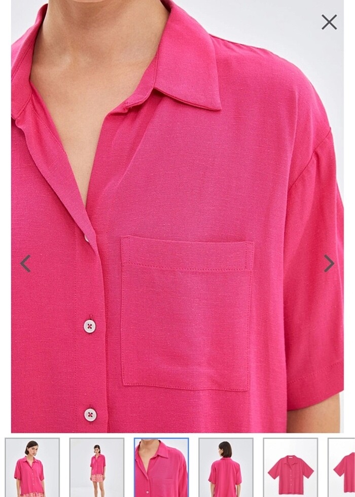 Kadın keten gömlek - Görsel 3