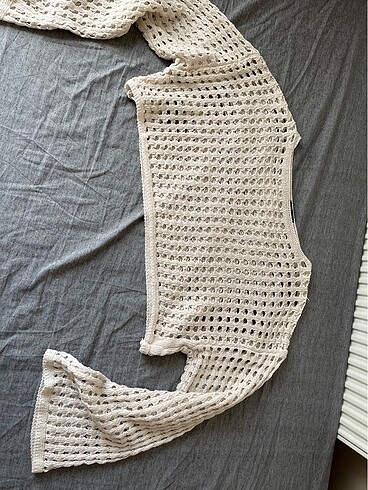 Kadın triko delikli crop - Görsel 5