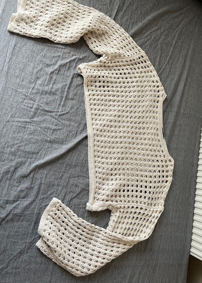 Kadın triko delikli crop - Görsel 4