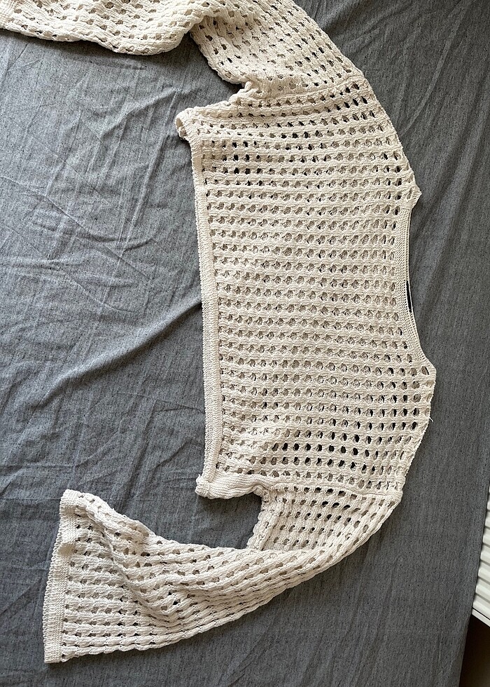 Kadın triko delikli crop - Görsel 5