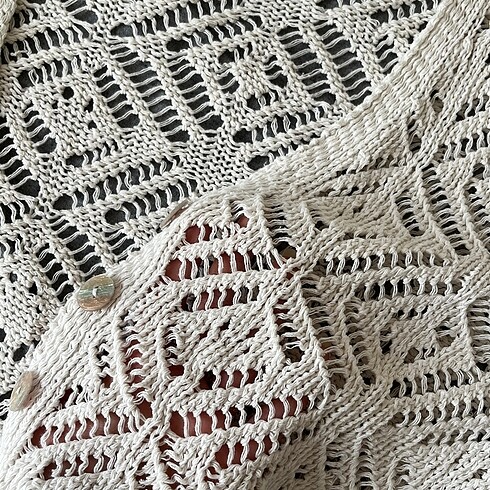 Kadın triko delikli hırka ceket - Görsel 5