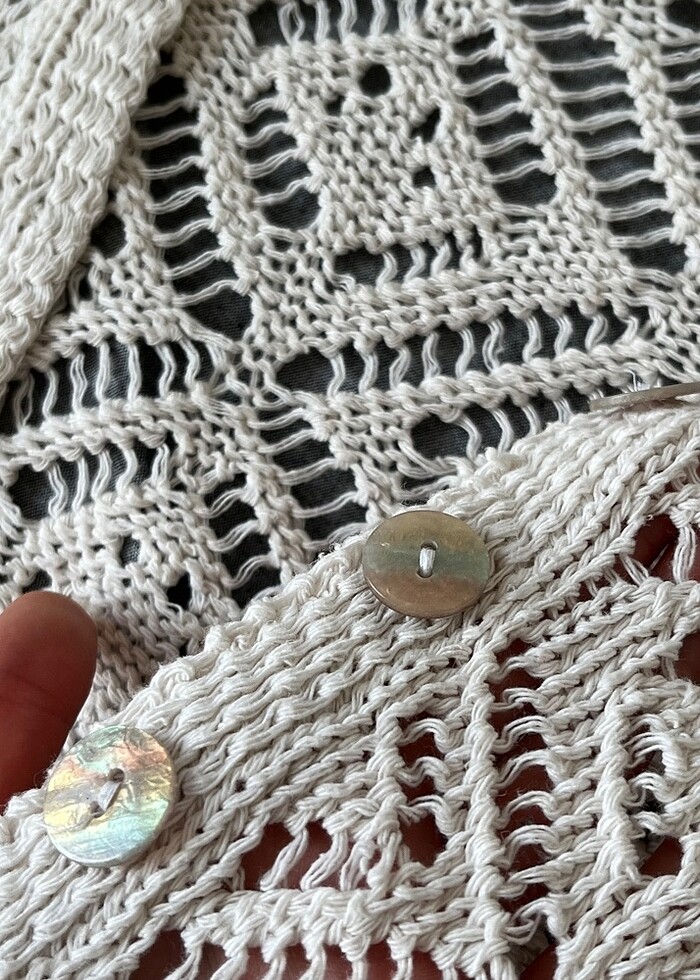 Kadın triko delikli hırka ceket - Görsel 4